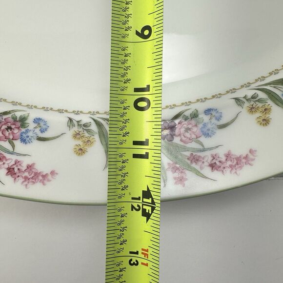 Vintage Noritake Spring Blossom Oval Serving Platter Floral Green Trim Japan 16” - Picture 7 of 7